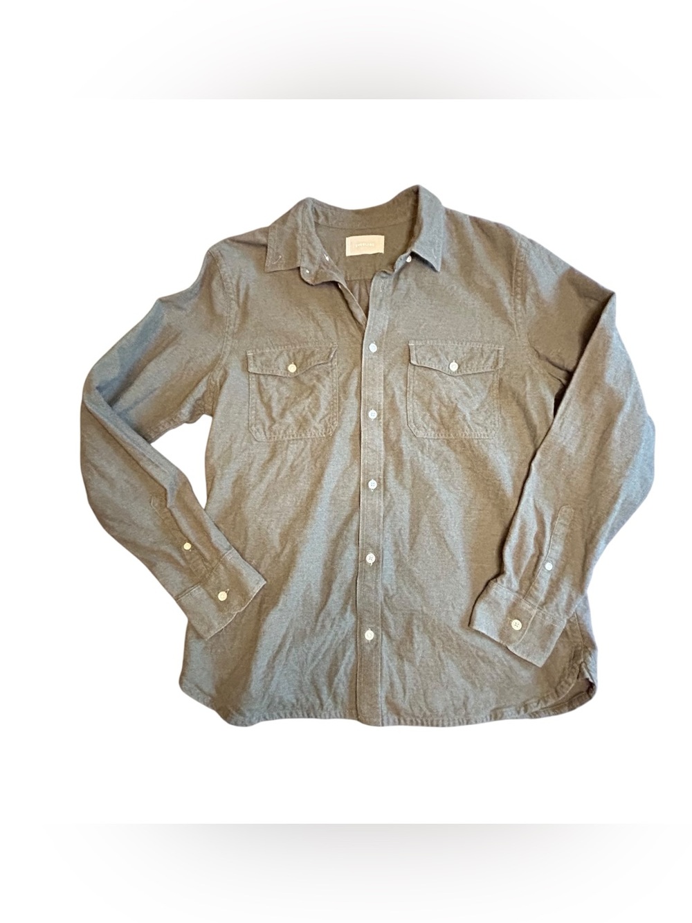Everlane Men's Heather Gray Casual Button-Down Shirt